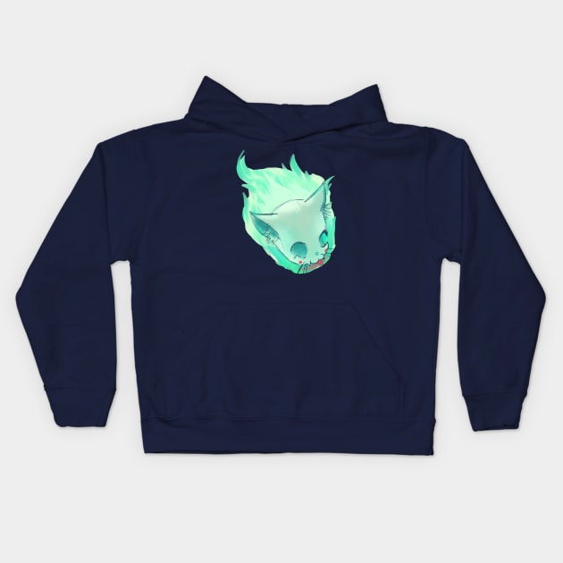 Wisp - ghost cat Kids Hoodie by Ghostlyboo